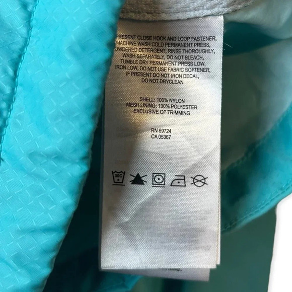 Columbia Turquoise Cinched  Waist Windbreaker - Picture 9 of 10